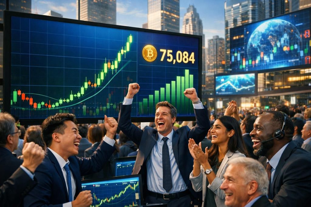 bitcoin melampaui 75.000 dolar as, didorong oleh meningkatnya optimisme di pasar global, menunjukkan tren positif dan menarik minat investor di seluruh dunia.