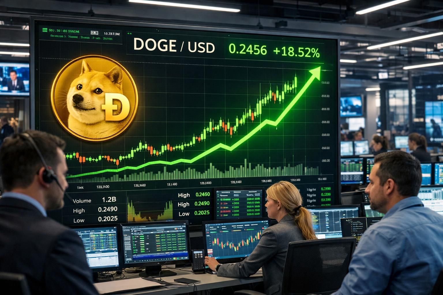 dogecoin mengikuti tren kenaikan pasar kripto dalam 24 jam terakhir, menunjukkan pertumbuhan positif dan peluang investasi yang menjanjikan di dunia mata uang digital.