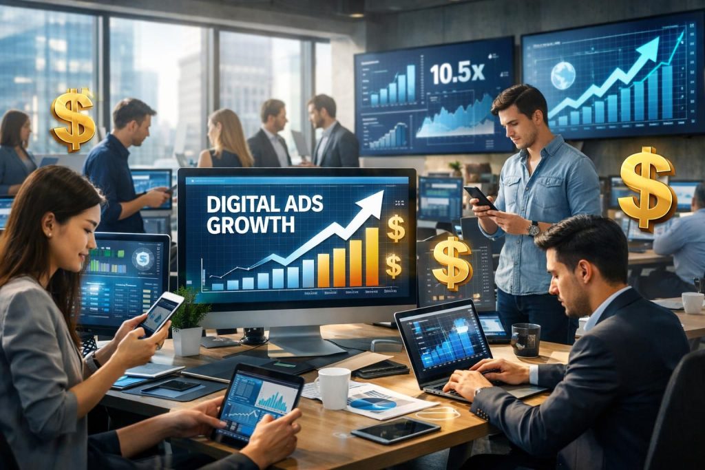 pasar iklan digital as diperkirakan mencapai 294,6 miliar dolar pada tahun 2025, menandai pertumbuhan signifikan dalam sektor pemasaran digital.