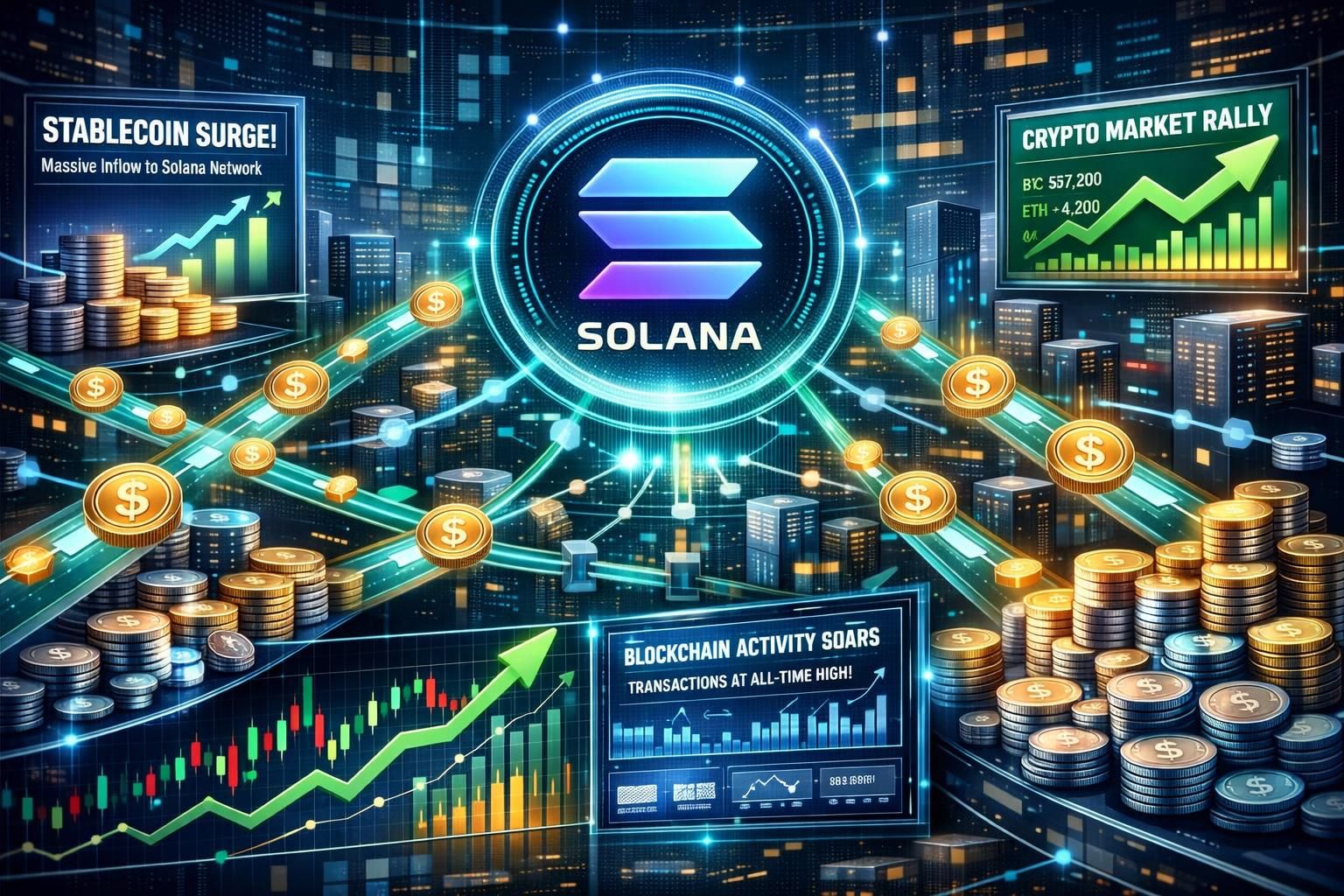 solana mencatat kenaikan signifikan seiring dengan meningkatnya aktivitas jaringan, menunjukkan pertumbuhan dan adopsi yang pesat dalam ekosistem blockchain.