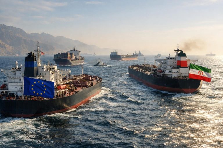 uni eropa meminta iran membatalkan rencana biaya transit di selat hormuz yang dapat mengganggu jalur pelayaran internasional dan stabilitas regional.