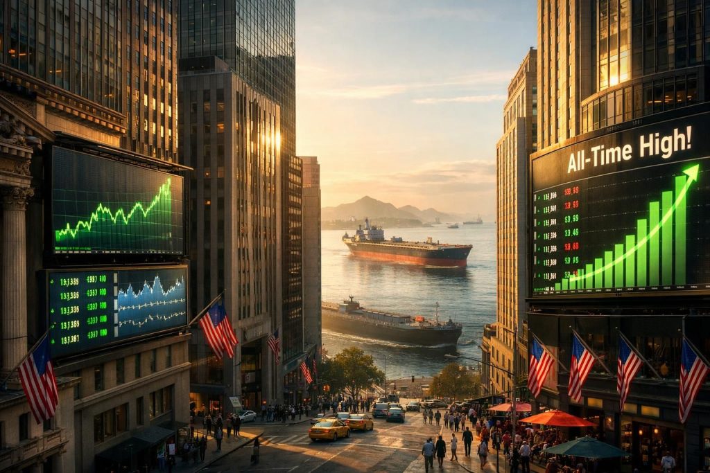 wall street mencapai rekor tertinggi sementara harga minyak turun setelah selat hormuz kembali dibuka, menandai perkembangan penting dalam pasar global.