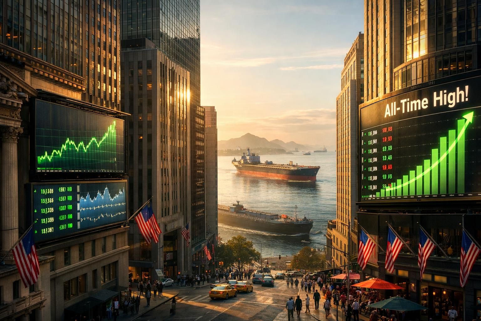 wall street mencapai rekor tertinggi sementara harga minyak turun setelah selat hormuz kembali dibuka, menandai perkembangan penting dalam pasar global.
