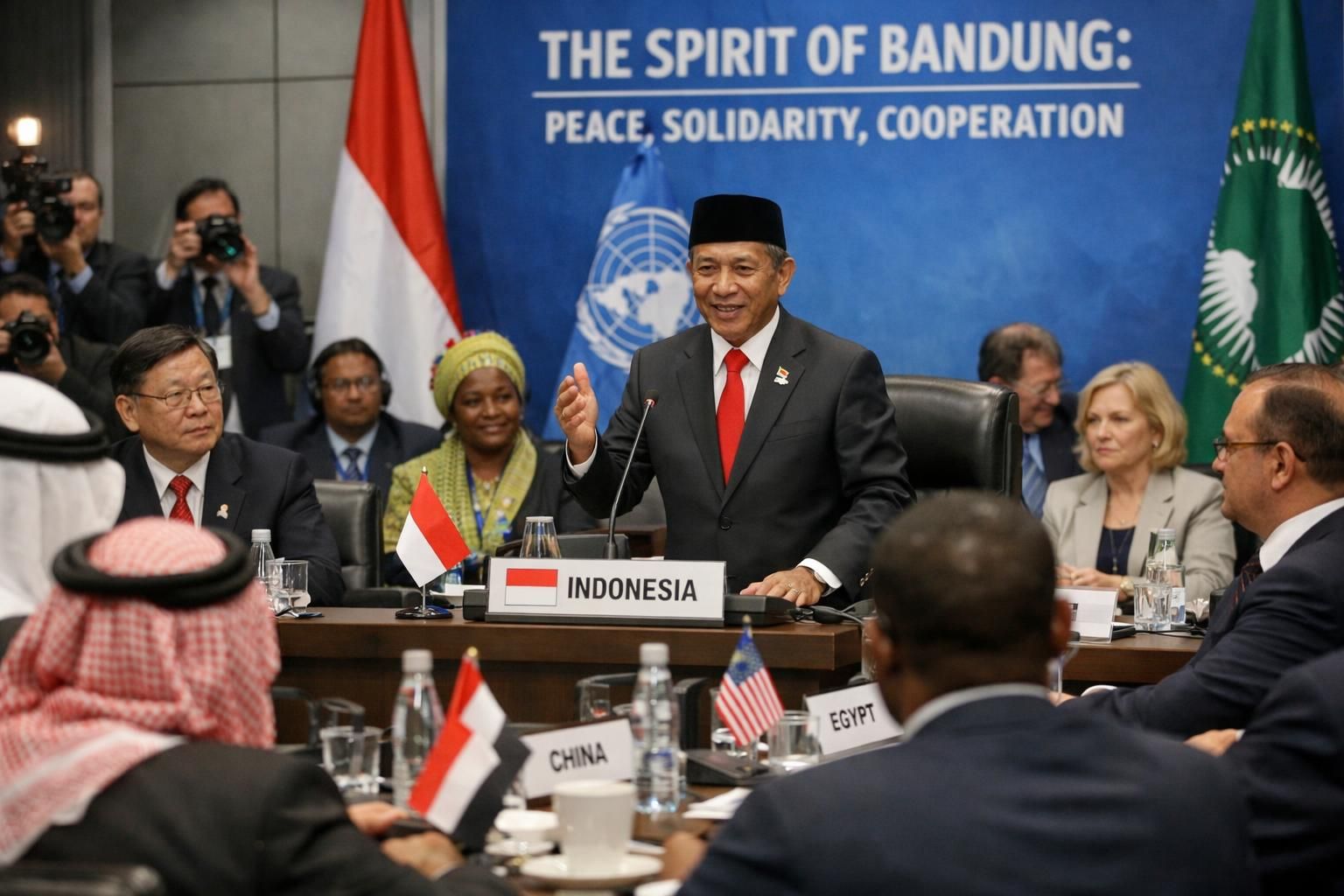 indonesia menegaskan pentingnya prinsip bandung sebagai pendekatan damai dan efektif dalam menyelesaikan konflik global, memperkuat solidaritas dan kerja sama antarnegara.