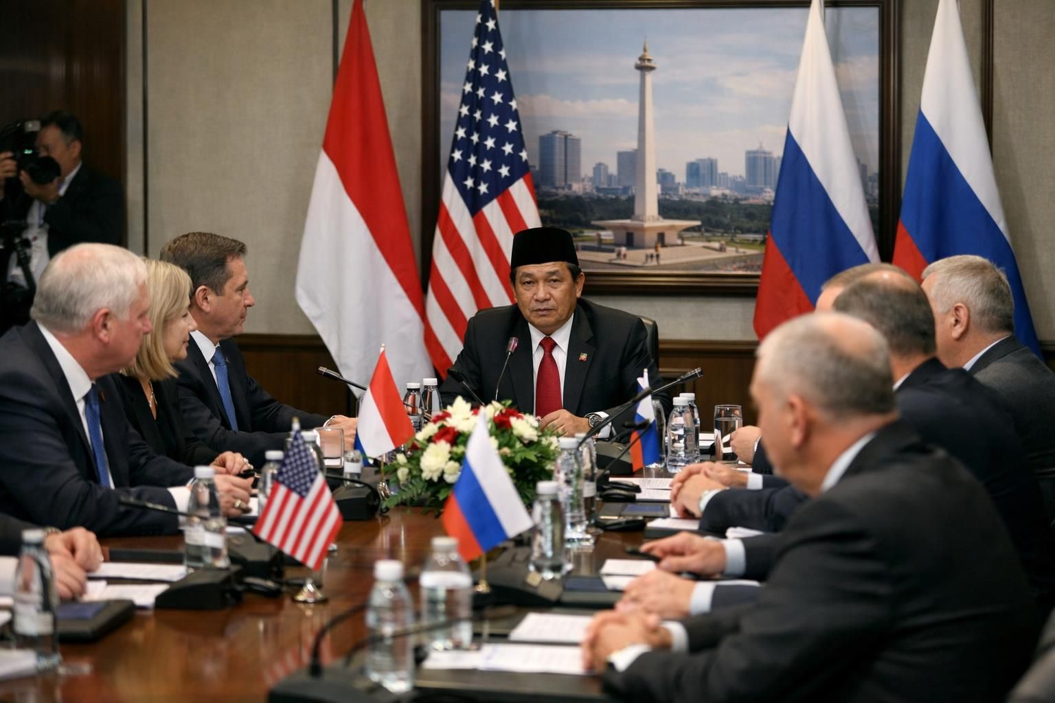 pemerintah menyatakan kunjungan as dan rusia menunjukkan kebijakan politik luar negeri bebas dan aktif indonesia yang menjaga hubungan baik dengan kedua negara.