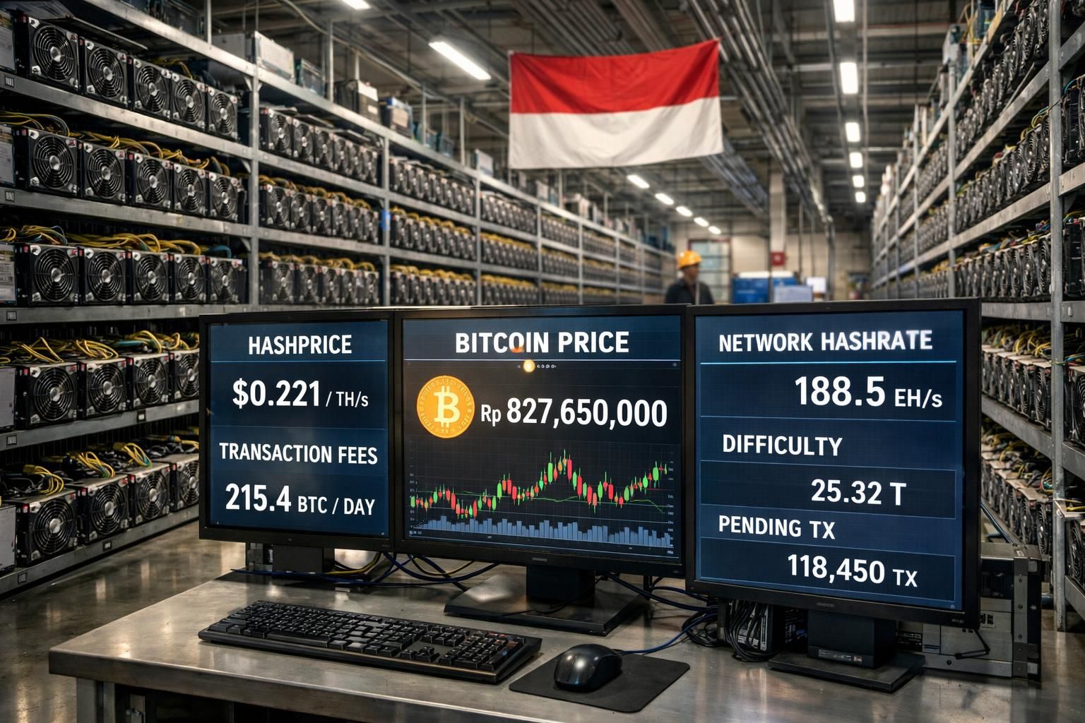 pendapatan penambang bitcoin berubah-ubah seiring dengan fluktuasi harga bitcoin dan biaya transaksi yang berlaku.